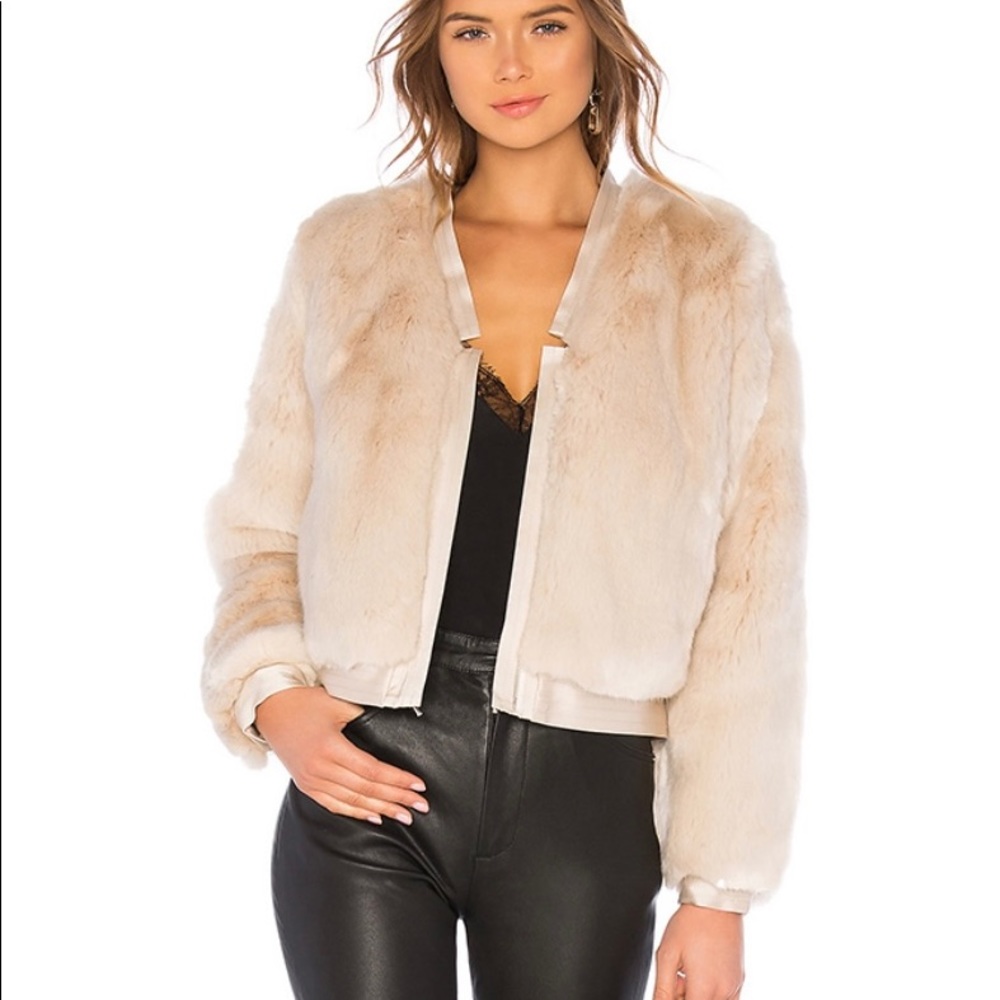 BNWT J Brand Champagne-Colored Faux Fur Jacket